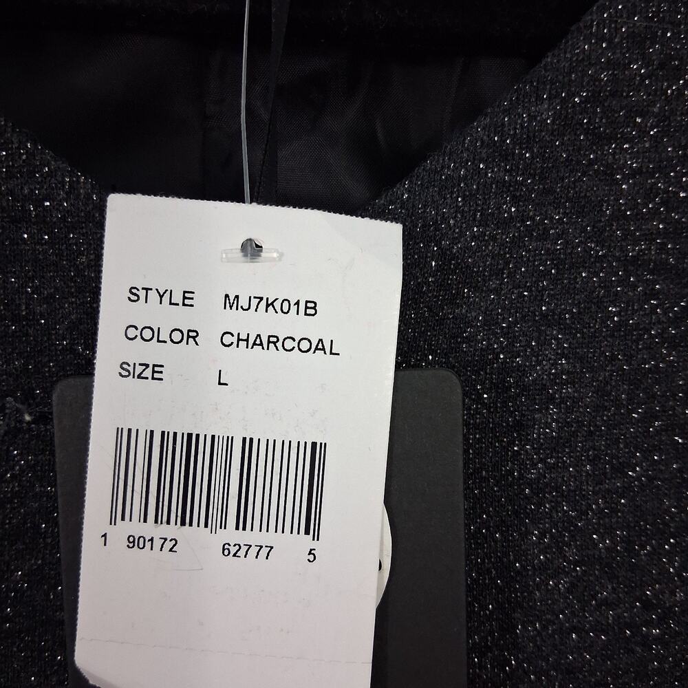 NWT Bobeau Sparkly Bell Sleeve Jacket Charcoal Contemporary Chic Size L - Picture 8 of 10